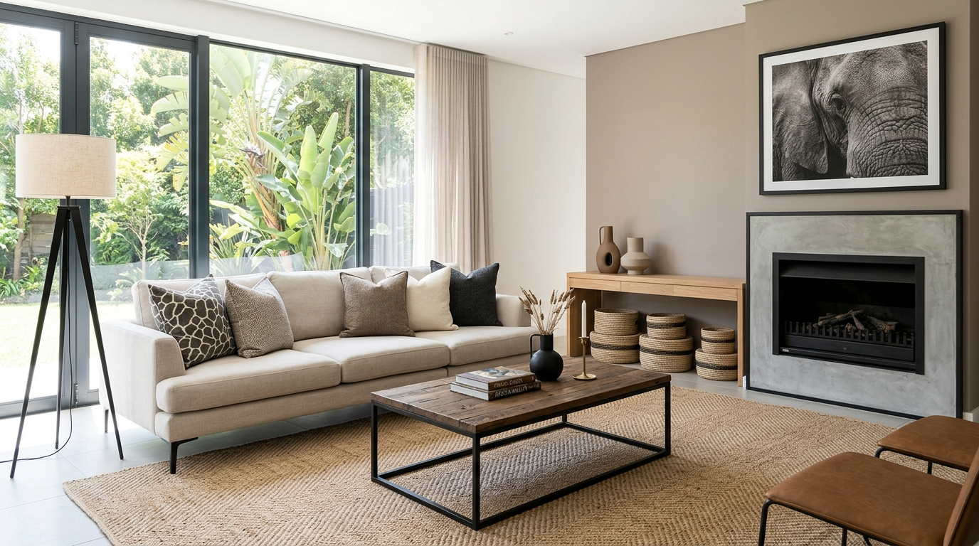 Add tribal inspired pattern through textiles with restraint